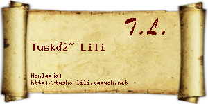 Tuskó Lili névjegykártya