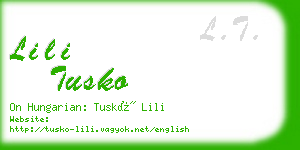 lili tusko business card